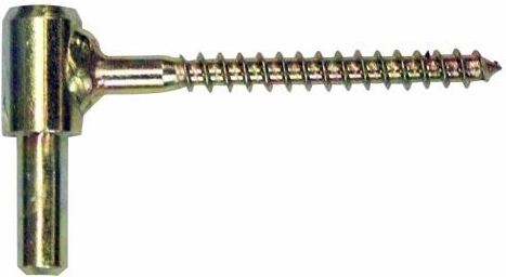 Gate hinge screw hook with thread, yellow zinc-plated