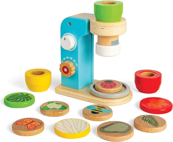 Bigjigs Toys puidust mikroskoop lastele