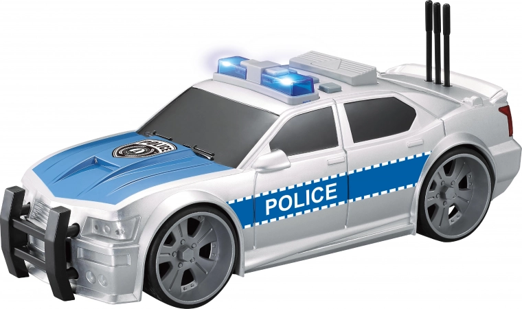 Friction-Powered Police Car with Effects 27 cm
