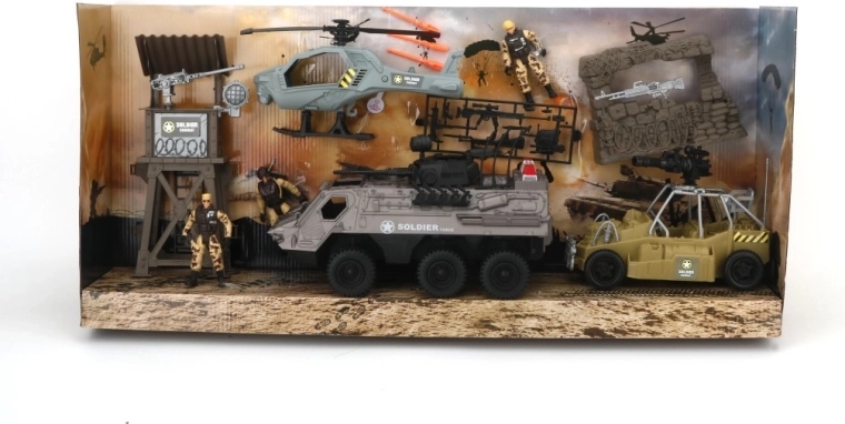 Military set with tank with light and sound effects