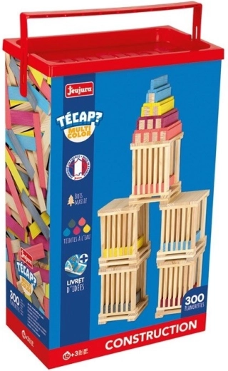 Jeujura wooden construction set Técap multicolor 300 pieces