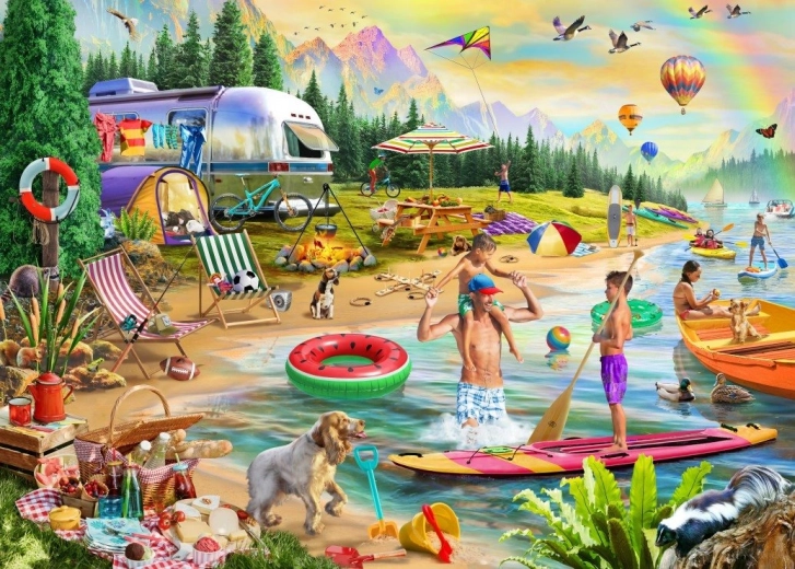 Puzzle Summer Camping by the Lake 500 pieces BLUEBIRD