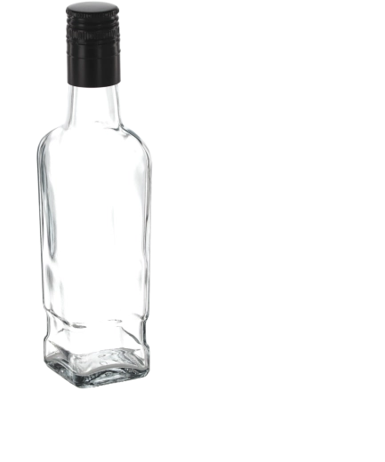 Klaaspudel viski jaoks 250 ml keeratava korgiga