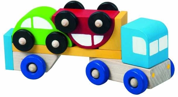 Puidust veok väikeste autodega Detoa