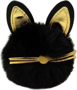Pom-pom cat keychain