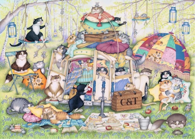 Ravensburgeri pusle CRAZY CATS – laisk suvine pärastlõuna (1000 tükki)