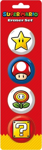 Kustutuskummide komplekt Super Mario – 4 tk