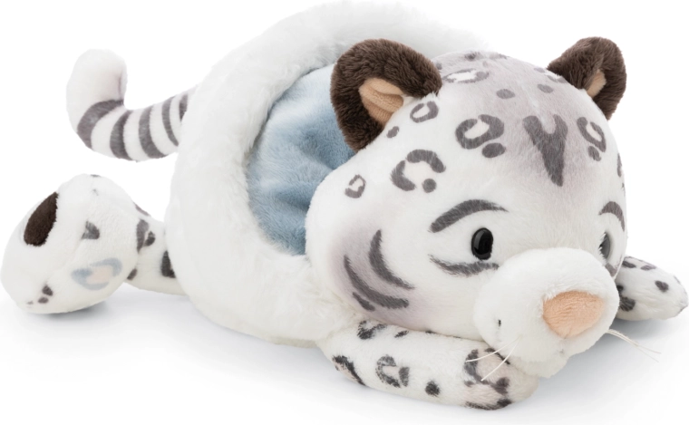Plush Snow Leopard Eleni Snowbell by NICI GREEN, lying 20 cm