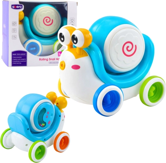 Interactive Ride-On Snail with Musical Drum and Light Effects – Blue