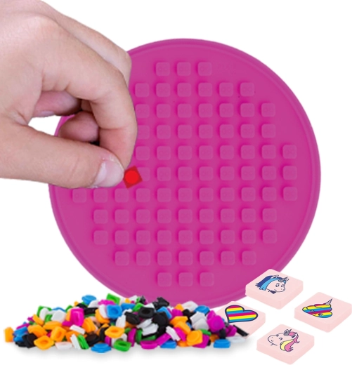 Pixie Crew mosaic stick-on panel fuchsia circle