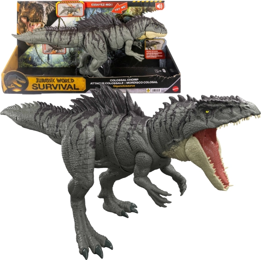 Mattel Jurassic World Survival figuur giganotosaurus mega lõualuu – giga rünnak