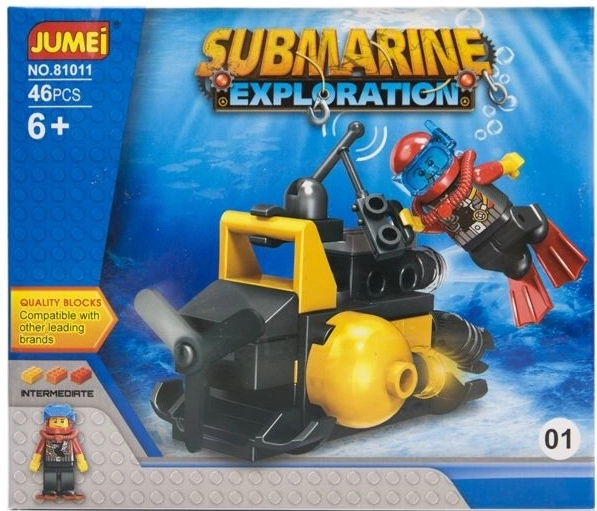 Jumei Submarine Building Set – Underwater Expedition (46 pieces, 14 × 12 cm) - 1 piece