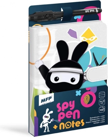 Magnetiga märkmik SPY NOTES – must ninja-jänes