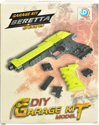Children’s pistol building set to assemble 16 cm, 43 pieces with ammo