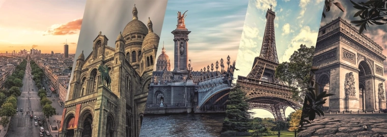 Panoraamne pusle Pariisi kollaaž 2000 tükki DINO
