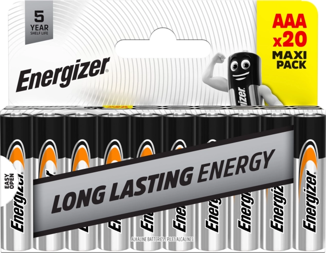 Energizer Everyday AAA alkaline batteries, 20 pcs