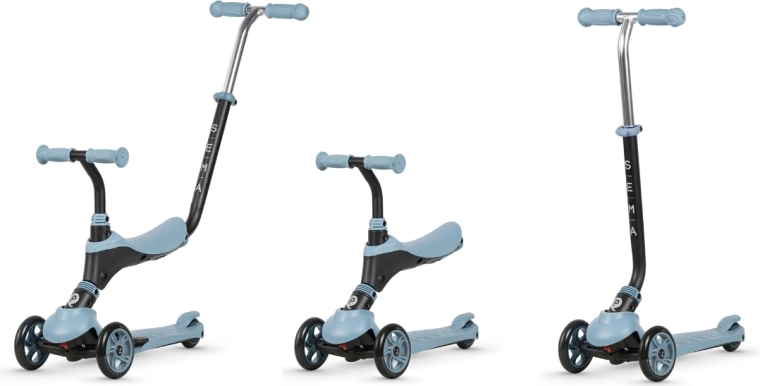 Quiet rubber wheels and adjustable height