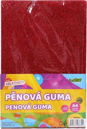 Foam sheet A4 20x30 cm with glitter, self-adhesive 10 pcs