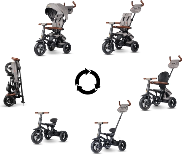 Grows with the child and folds easily