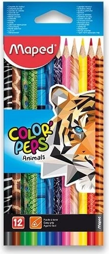 MAPED kolmnurksed värvipliiatsid Color'Peps Animals 12 tk
