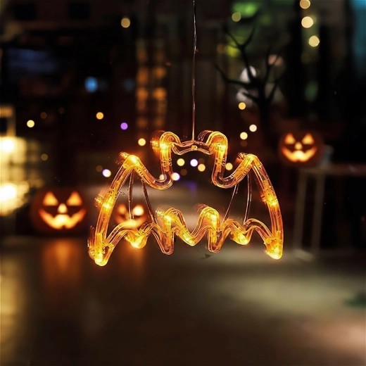 Helendav Halloweeni nahkhiirekujuline dekoratsioon iminapa ja 12 LED-iga