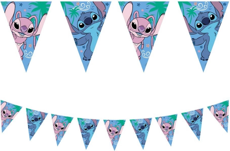 Paberist lipukestega bänner STITCH & ANGEL Disney