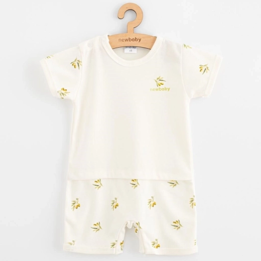 Summer infant romper made of organic cotton NEW BABY Olives