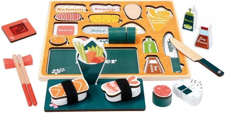 Bino puidust 3D pusle Sushi baar
