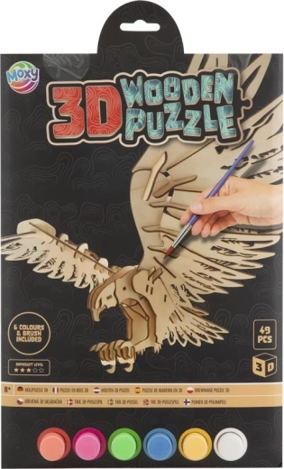 MOXY wooden 3D coloring puzzle – eagle