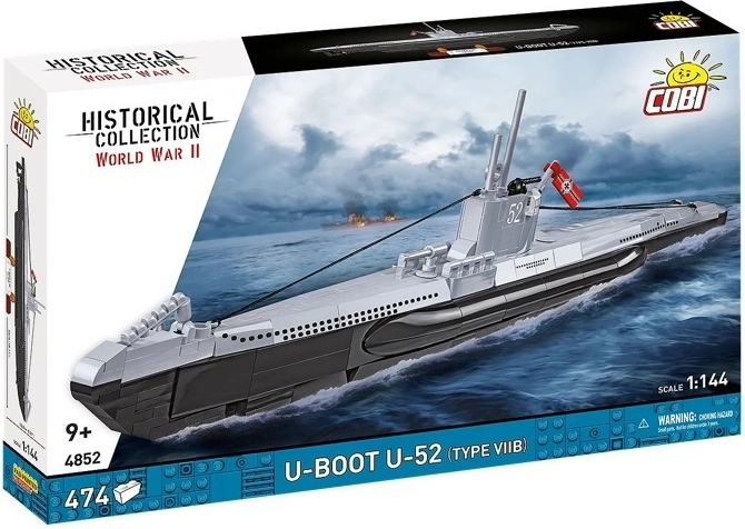 Allveelaeva U-BOAT U-52 tüübi VIIB ehituskomplekt 1:144 (474 detaili)