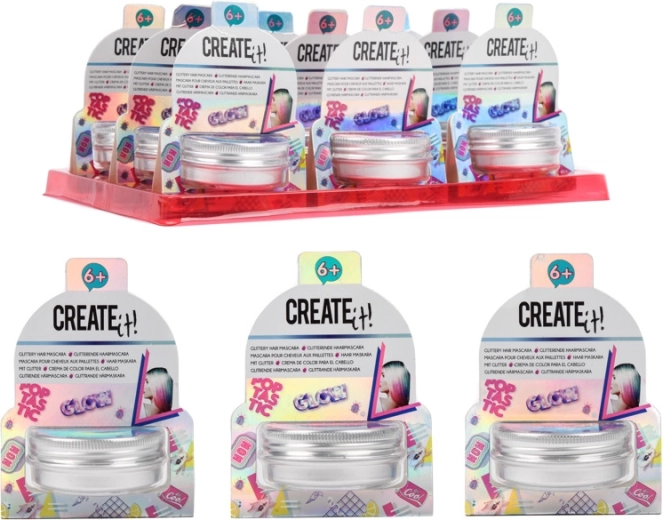 Create It! sädelev juukseripsmetušš lastele