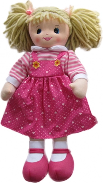 Cloth Doll 30 cm in Dark Pink Dress