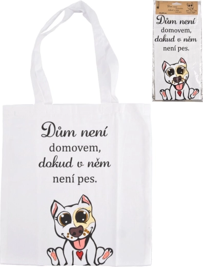 Puuvillane kott DOG HOME valge 36 × 40 cm