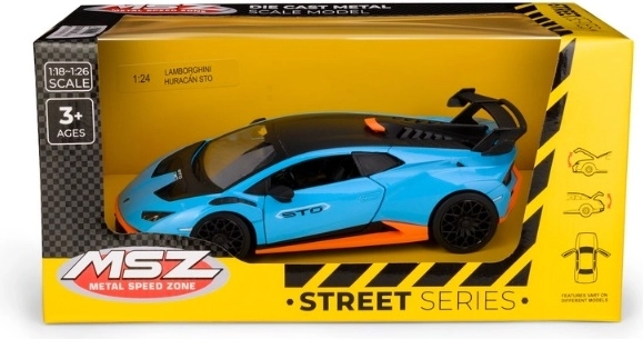 MSZ Lamborghini Huracán STO blue car model in 1:24 scale