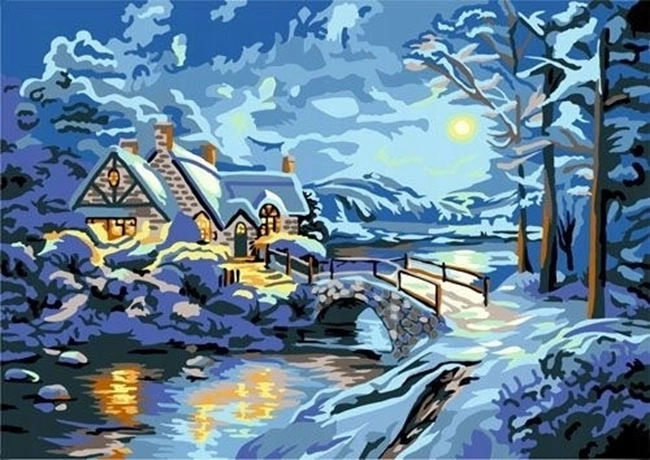 Norimpex teemantmaalimine Talveöö oja kohal 30 × 40 cm