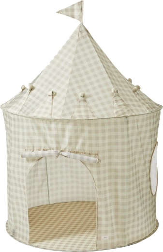 3 Sprouts children's tent recycled gingham beige