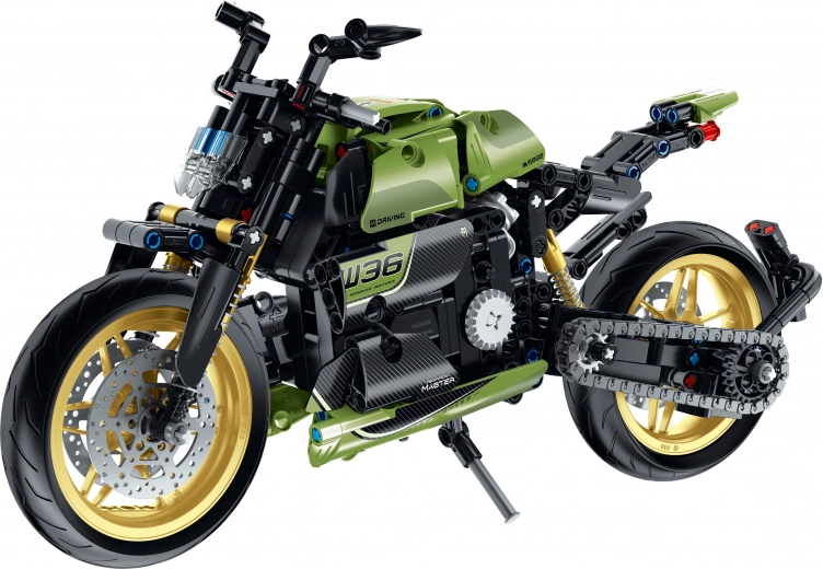 IM.Master motorcycle building kit with moving chain and shock absorbers