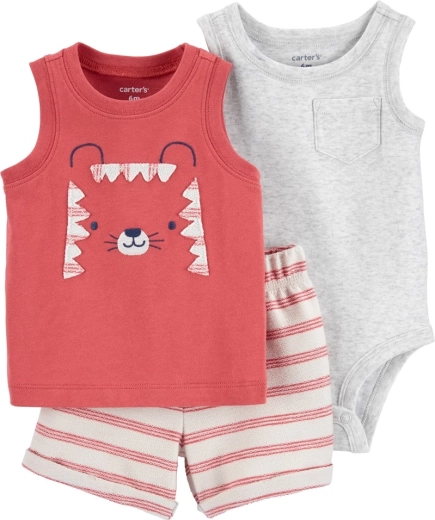 Carter's 3-piece set for boys, grey Cars (sleeveless bodysuit, tank top and shorts) 12 m