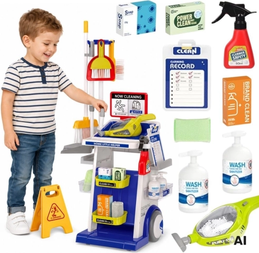 Woopie children's cleaning trolley with vacuum and XXL accessories (22 pieces)