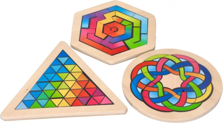 Puidust mosaiikpuzzle ring 16 tükki goki