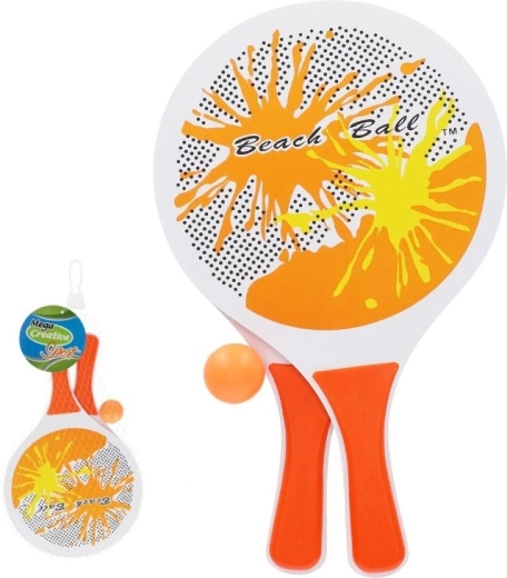 Wooden beach paddles with ball
