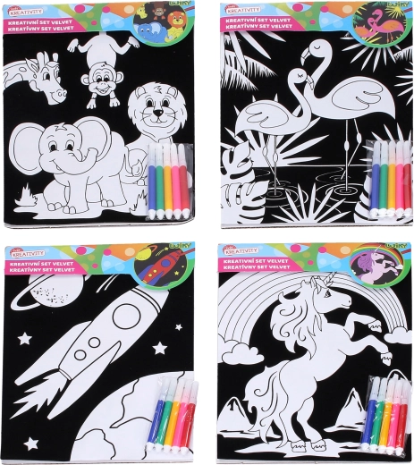 Creative velvet set 21.5 × 30 cm with 5 markers