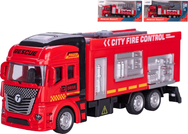 Metal Fire Truck 1:36 with pull-back action 19.5 cm