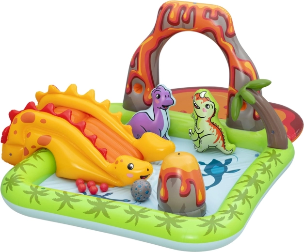 Dinosaur water world with a slide