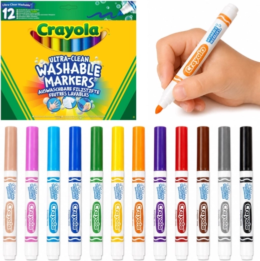 Set of washable drawing markers – 12 colors