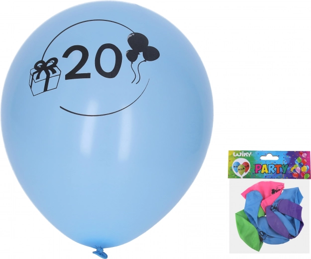 Õhupallid 30 cm numbriga 20 – komplekt 5 tk