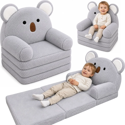 Kokkupandav laste tugitool 2in1 Koala, hall