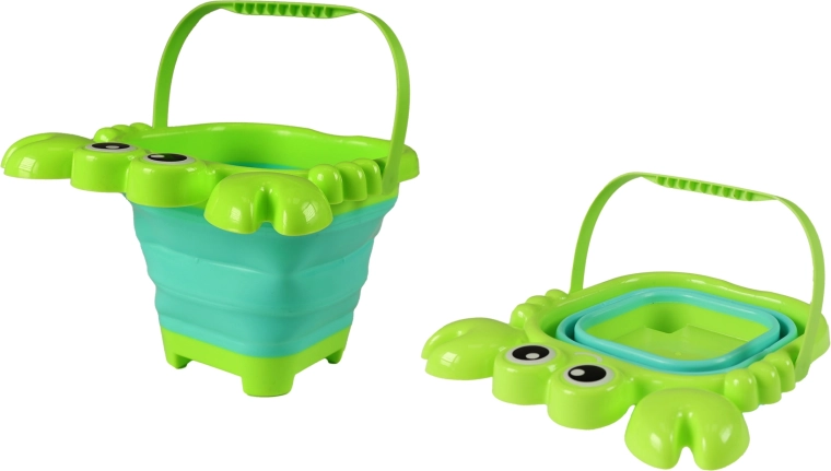 Foldable bucket with a crab design