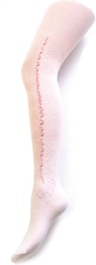 Children's cotton jacquard tights NEW BABY white with butterfly 116–122
