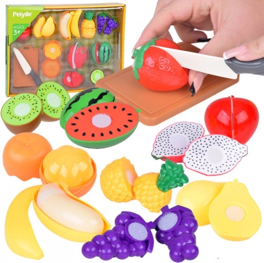 Plastic Fruit Slicing Set with Board and Knife - Kitchen Set